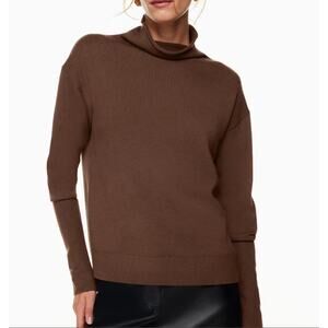 Aritzia Wilfred Cyprie Sweater 100% Merino Wool Sweater Chocolate Brown Academia